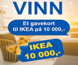 Vinn et gavekort til IKEA på 10 000,- Vinn et gavekort til IKEA på 10 000,-