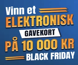 Vinn gavekort på 10 000 KR til elektronikk Vinn gavekort på 10 000 KR til elektronikk